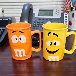 M&M Character Mugs - Orange and Yellow